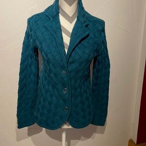 Talbots Marina Wool Cardigan. Teal.  Small.